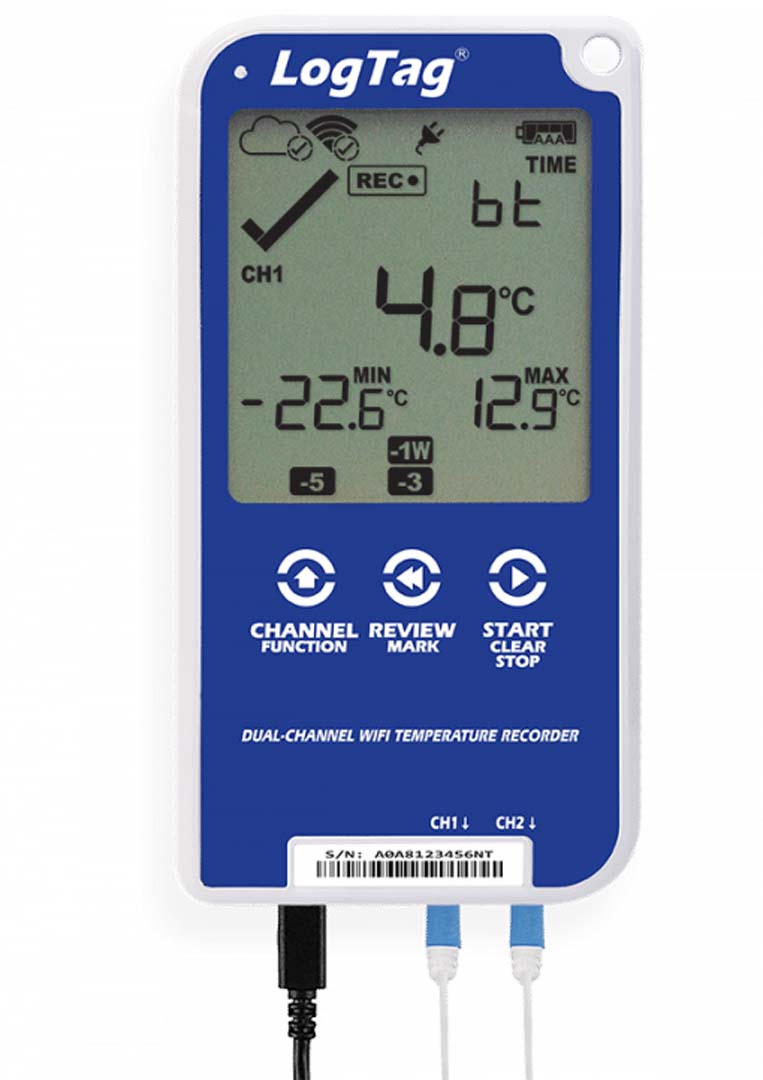 LogTag Dual-Channel LCD WiFi Data Logger Kit