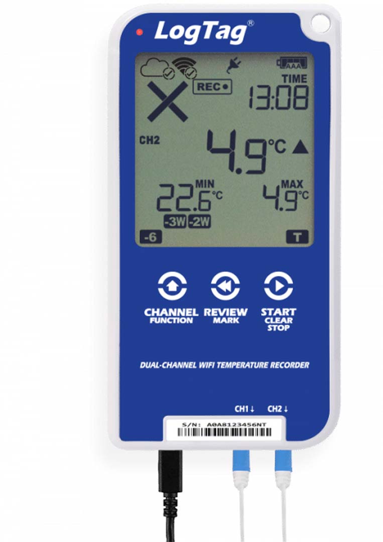 LogTag Dual-Channel LCD WiFi Data Logger Kit